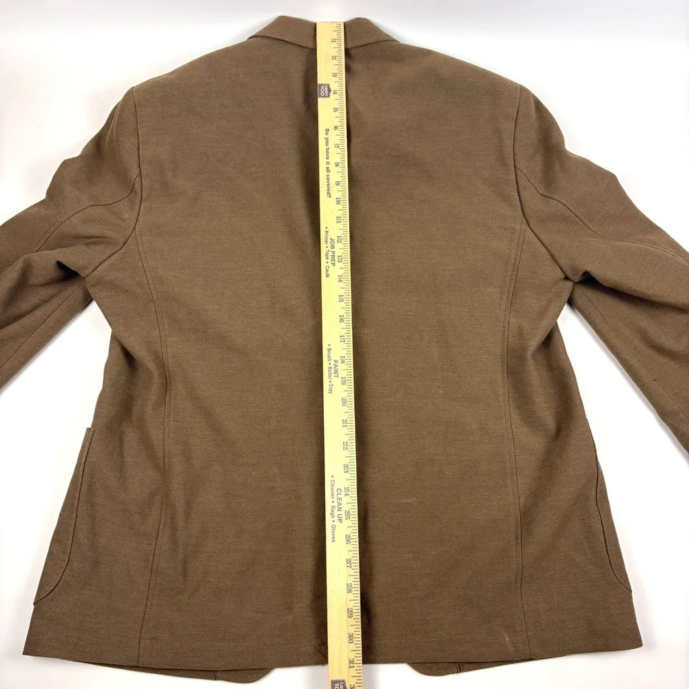 NWT Johnston & Murphy Knit Blazer Mens 2XL Camel Brown Fox Pattern Trim Unstruct